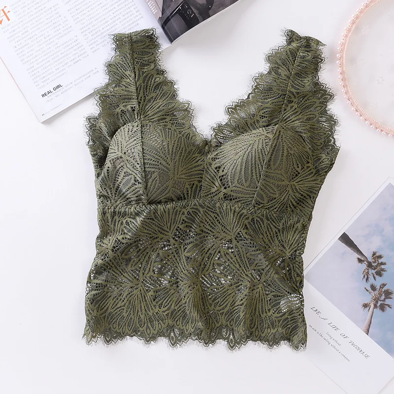 

Lace Camisole Women Crop Top Female Sexy Vest Girls Comfort Underwear Camis Cropped Tee Padded Sexy Tanks Top