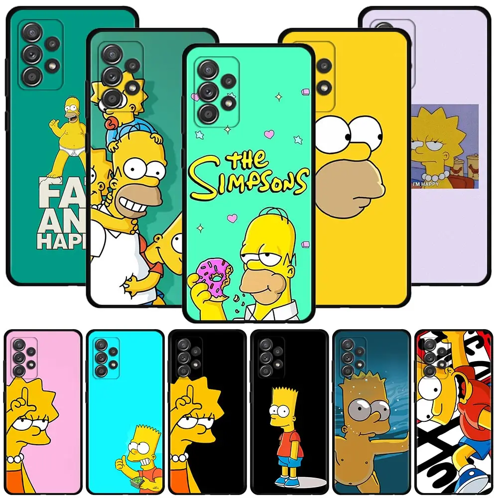 

The Simpson Cute Silicone Case For Samsung Galaxy A12 A32 A22 A52 A72 4G A02 A02s A42 5G Soft Back Cover