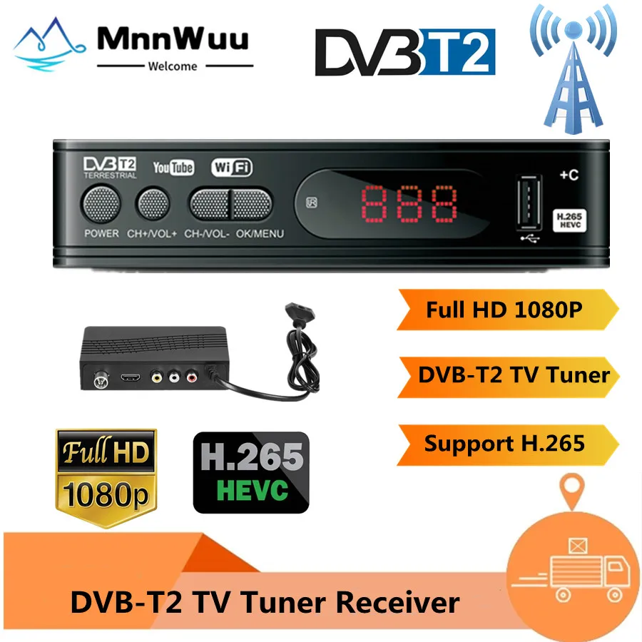 

ТВ-тюнер DVB-T2, цифровой ТВ-приемник, ТВ-приставка DVB T2 для ресивера Wi-Fi, DVBT2 DVB-C-top Box H.265 HEVC HD DVB C тюнер
