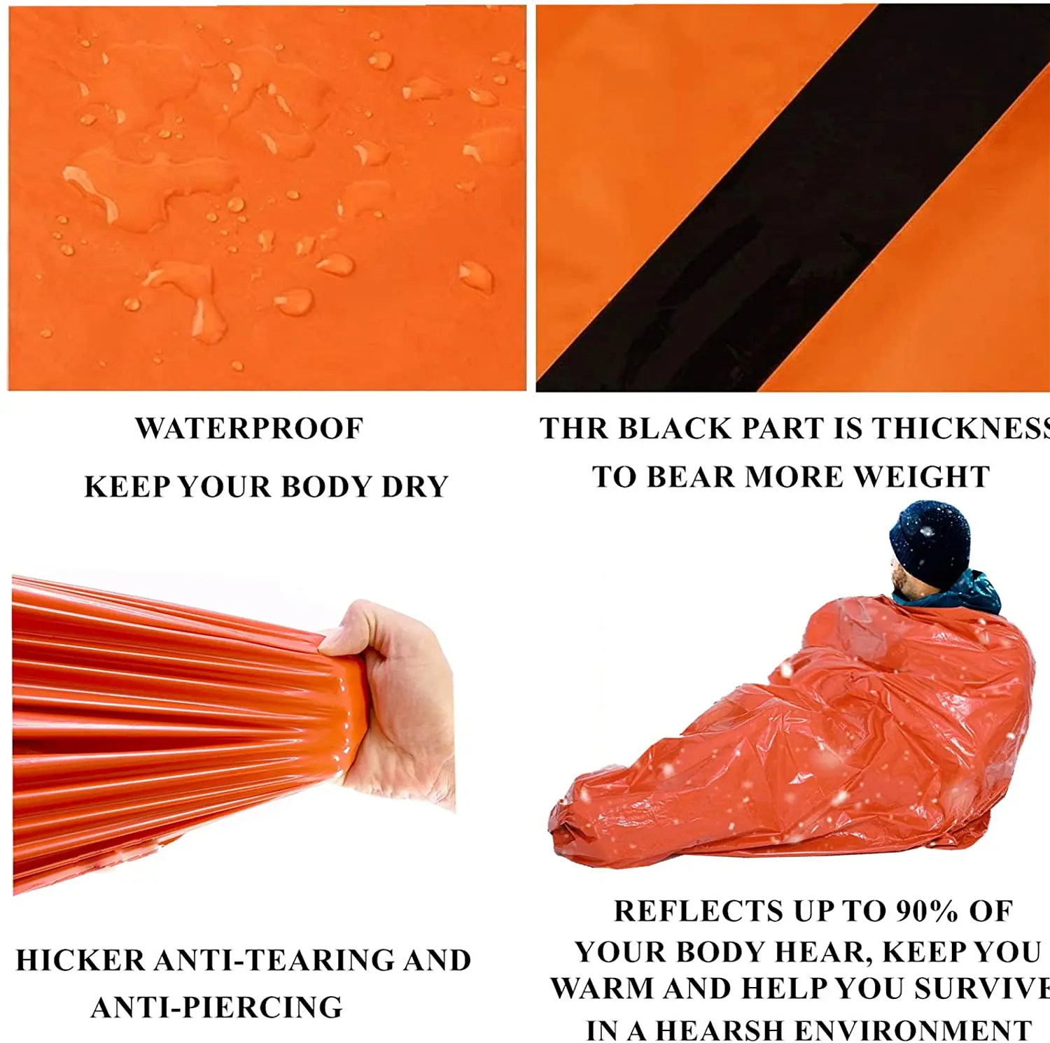 Новый аварийный спальный мешок первой помощи PE алюминиевая пленка палатка для