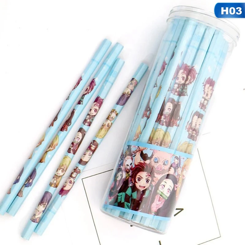 

50Pc Anime Demon Slayer Kimetsu No Yaiba Kamado Tanjirou Nezuko HB Standard Wooden Pencil Sketch Drawing Pencils Stationery Gift