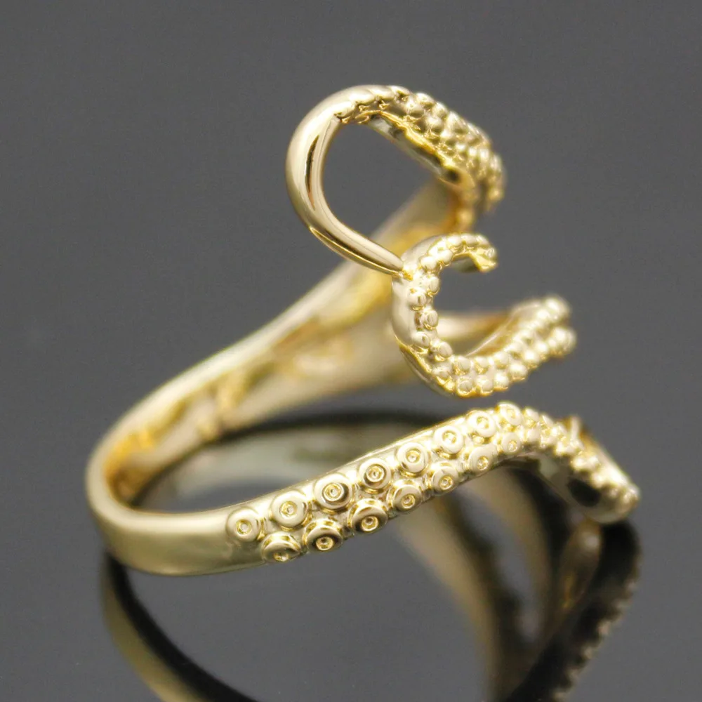 Винтажное Золотое кольцо на палец из нержавеющей стали кракен осьминог щупальца