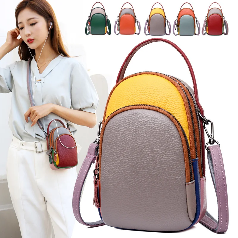 

Женская сумка-мессенджер, кожаная женская сумка, однотонная новая Корейская мини-сумка 2021 из воловьей кожи, женская сумка на плечо, модные с...