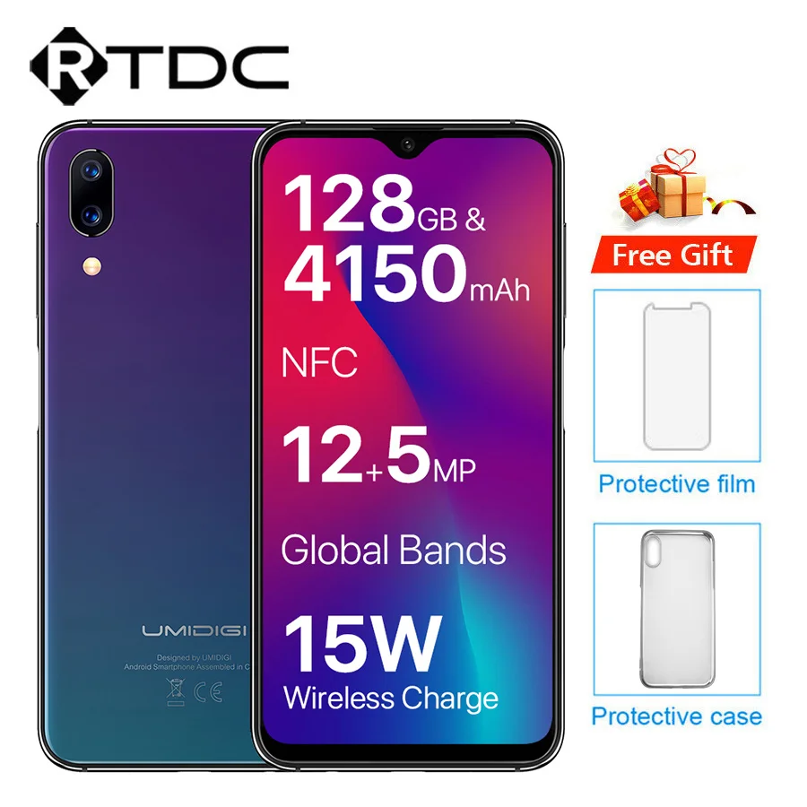 UMIDIGI One Max 6 3 дюйма Android 8 1 4 Гб + 128 ГБ разблокировка лица Беспроводная зарядка 4150 мАч