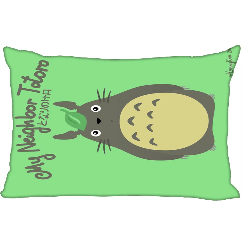 

Популярные атласные наволочки Totoro с принтом, двухсторонние стандартные шелковые мягкие прямоугольные Наволочки на молнии, наволочки больш...