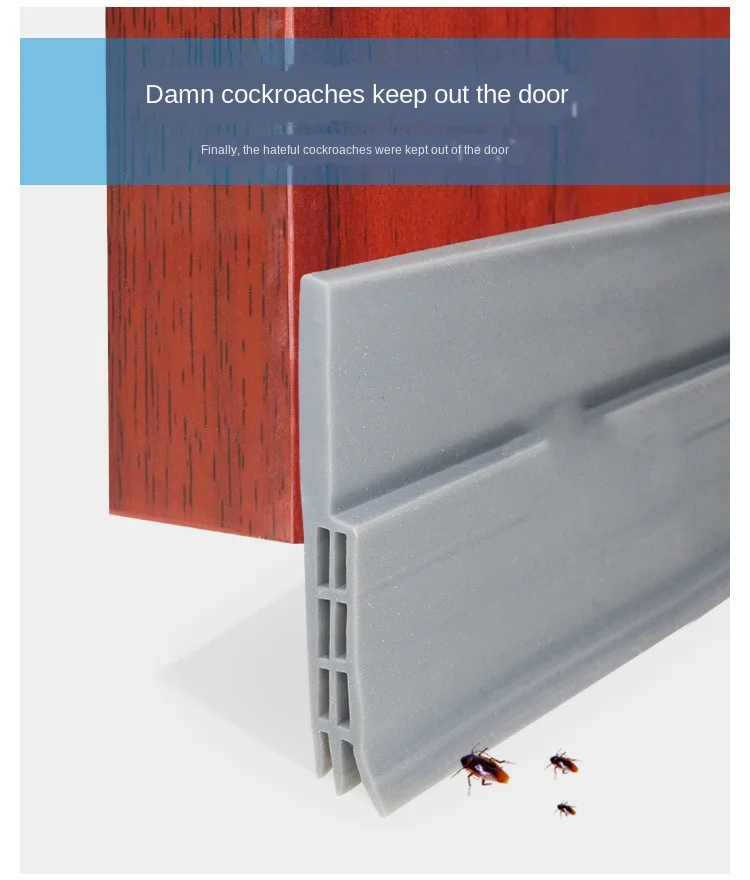 

Self-adhesive silicone door bottom sealing strip bedroom door seam soundproof and windproof strip dustproof strip