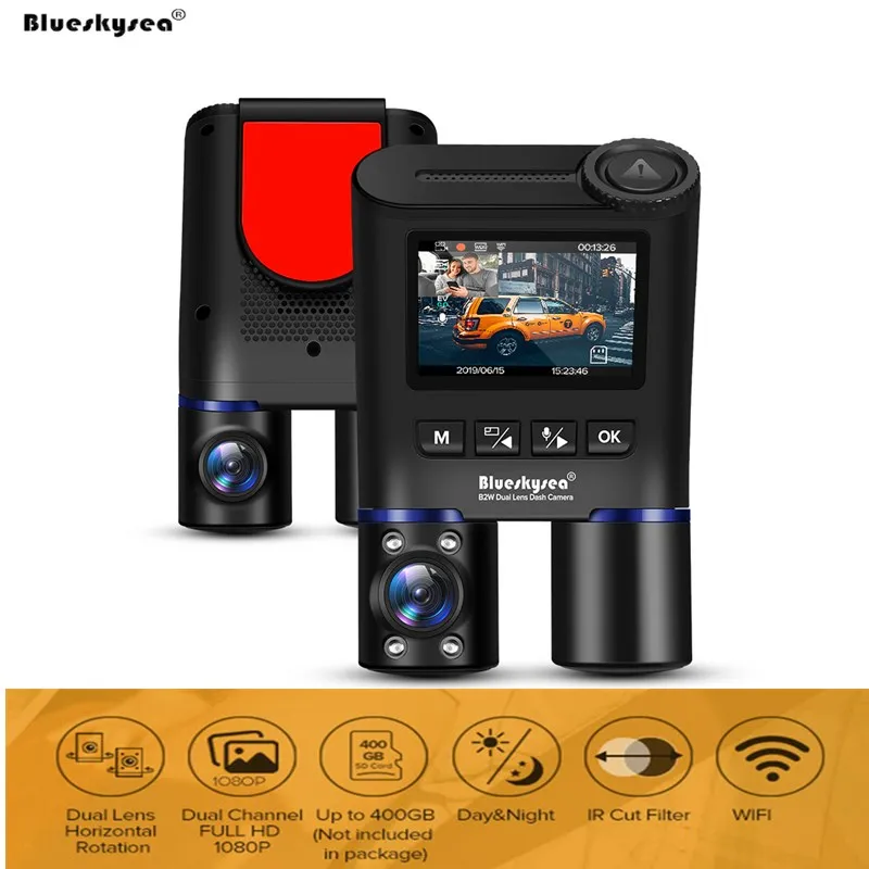 

Оригинальный двойной видеорегистратор Blueskysea B2W, Автомобильный видеорегистратор HD 1080P, Wi-Fi камера, вид спереди и сзади, Суперконденсатор, обн...
