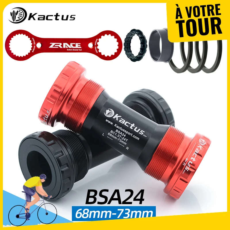 Bottom Bracket BSA 24/22mm Threaded type BB Ceramic Bearing Sealed Dust Cap with Wrench Tool Fit for Shimano 105 /SRAM GXP Crank