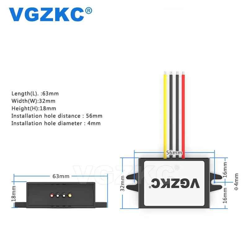 36В 48В до 5В 3A понижающий модуль питания постоянного тока от 15 Вт автомобильный