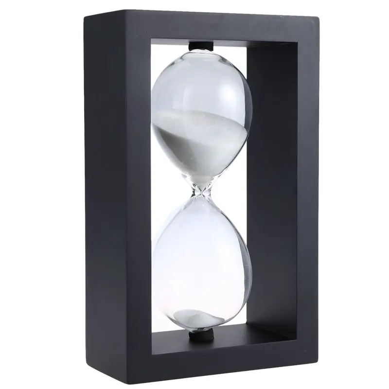 Деревянная Рамка Песочные часы песочный таймер черная рамка Синий Песок...