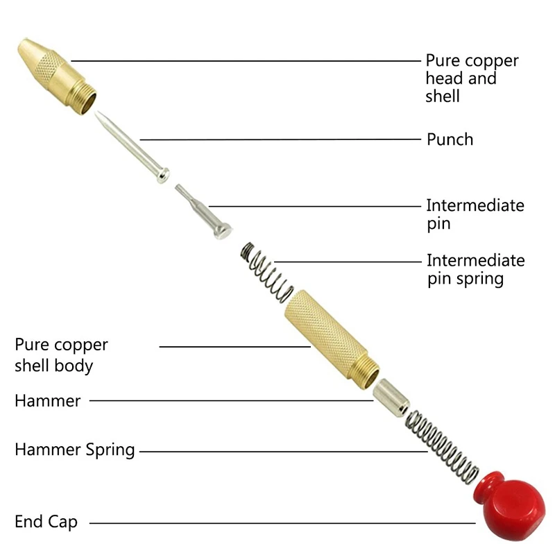

2 Pcs High Speed Center Punch,Center Hole Punch Marker Scriber For Wood,Metal,Plastic,Car Window Puncher Breaker Tool With Cushi