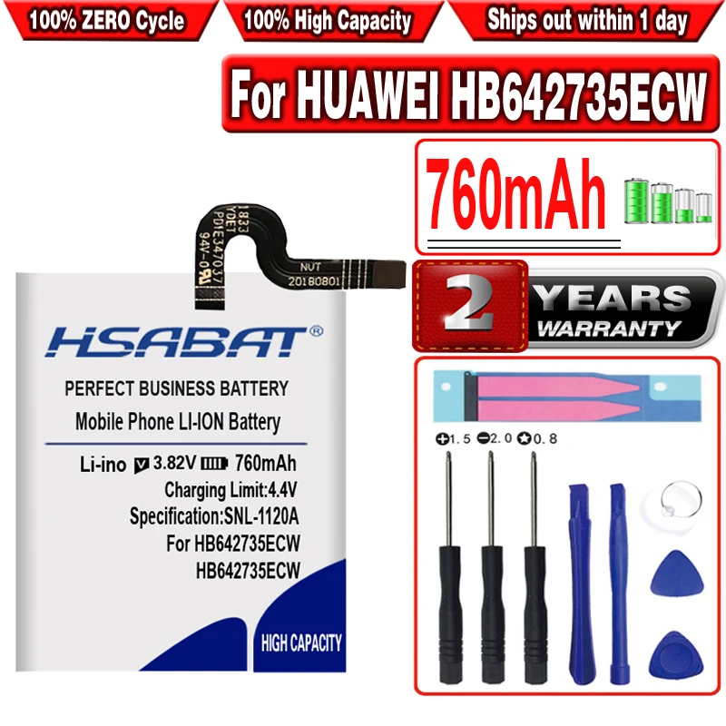 

HSABAT 760mAh HB642735ECW Battery for HUAWEI HB642735ECW 1ICP7/27/32