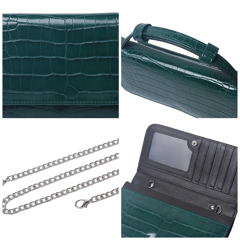 Женская сумка Кроссбоди с текстурой под крокодиловую кожу| |