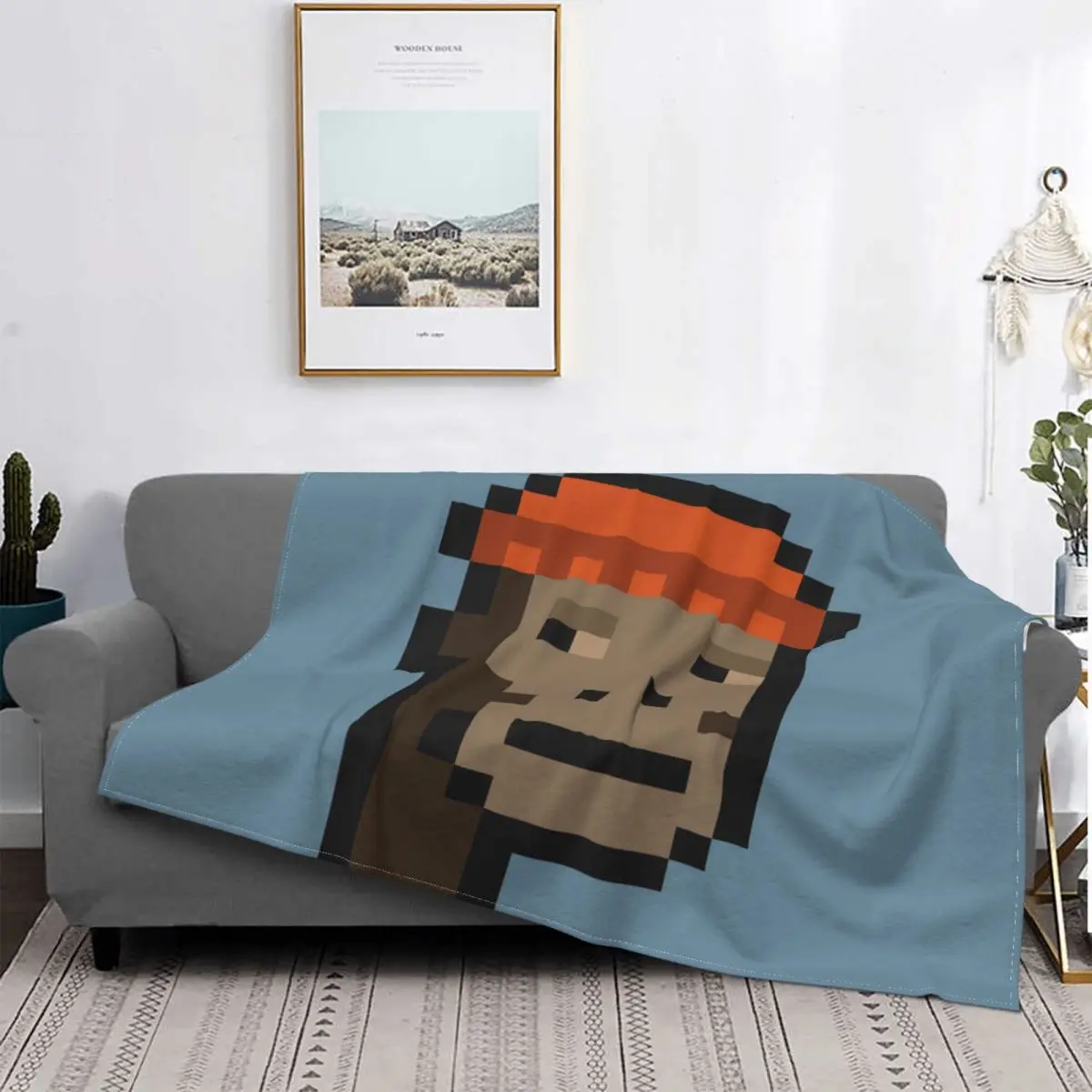 

NFT-Manta de decoración de franela pixelada, colcha portátil para el hogar