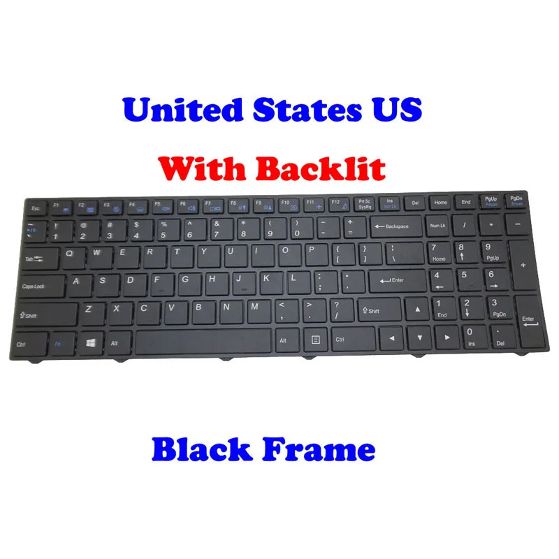 US JP RU SL UK EST NOR White Backlit Keyboard For CLEVO N750 N770 N750WU N751WU N770WU N750WL N751WL N770WL N750WG N751WG N770WG