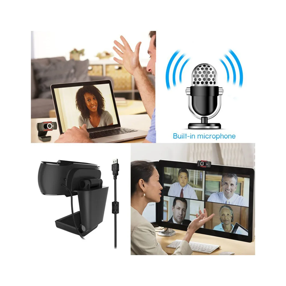 

USB Webcam 2M Pixels HD 1080P Video Recording Camera Live Web Cameras with Microphone