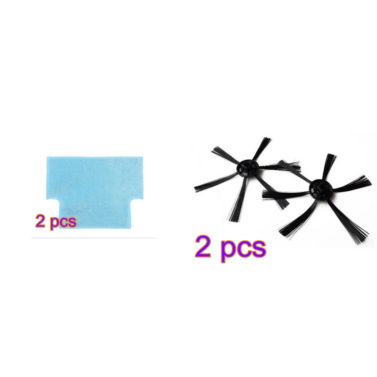 2 Sets Of Accessories Spare Parts Cloth And Brushes For Robot Vacuum Cleaner