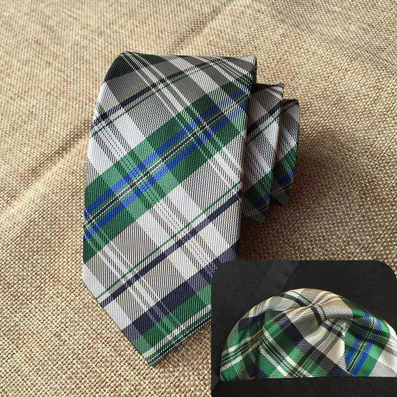 DOOBU Лидер продаж 6 см мужской тонкий галстук набор Карманный квадратный в клетку