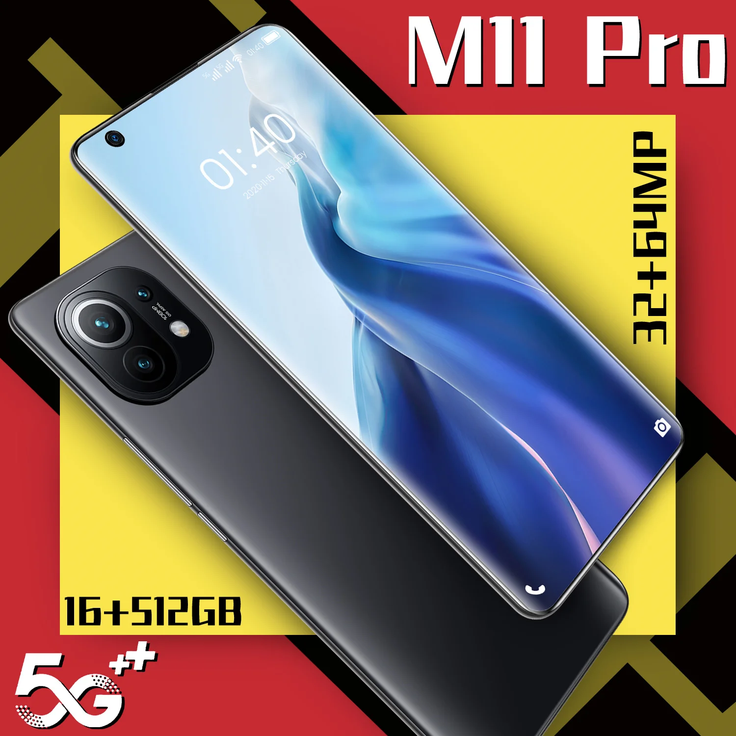 

Hot Sale M11 Pro Global Version Smartphone 16GB 512GB 32MP 64MP 6800mAh Snapdragon 888 10 Core 7.3 Inch Android 11 Cell Phones