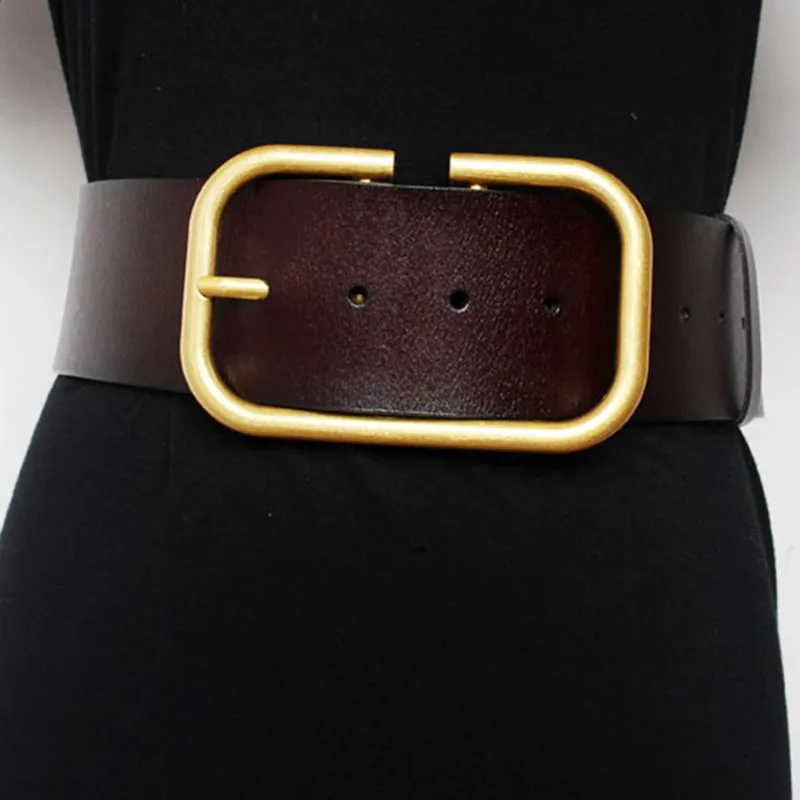 

SeeBeautiful Simple Metal Pink Buckle PU Leather Decorative Waist Belts Girdle All Match Women Autumn 2021 New Fashion G529