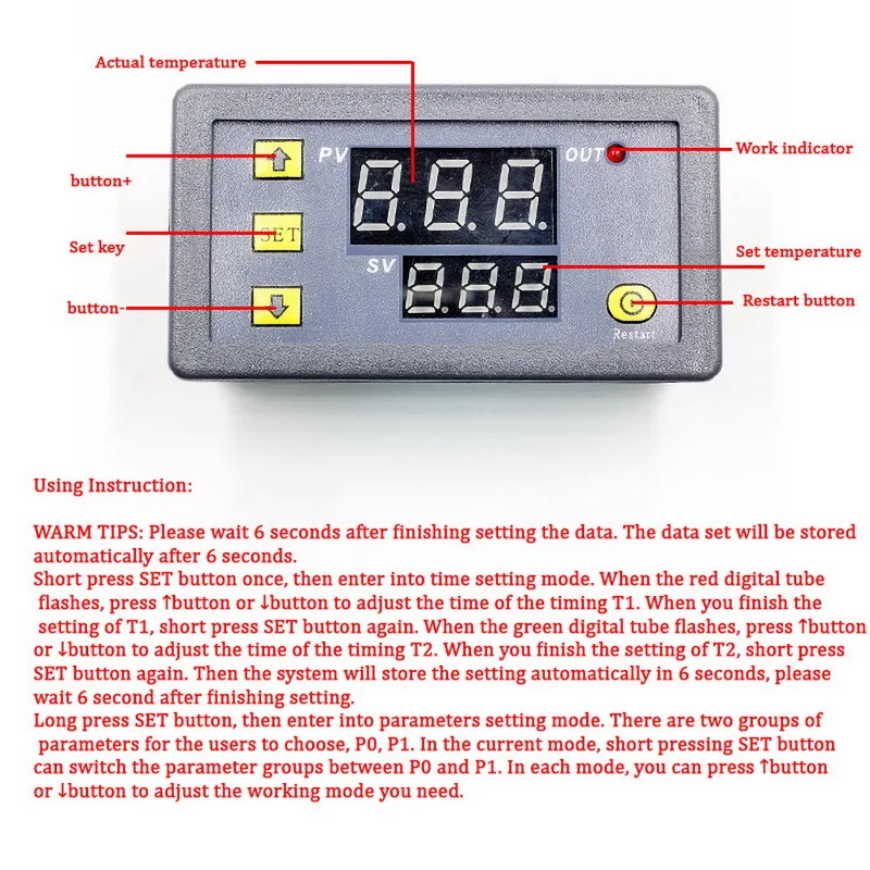DC 12V 24V 110V 220V Digital Cycle Timer Delay Module With LED Display Time Controller Timing | Инструменты