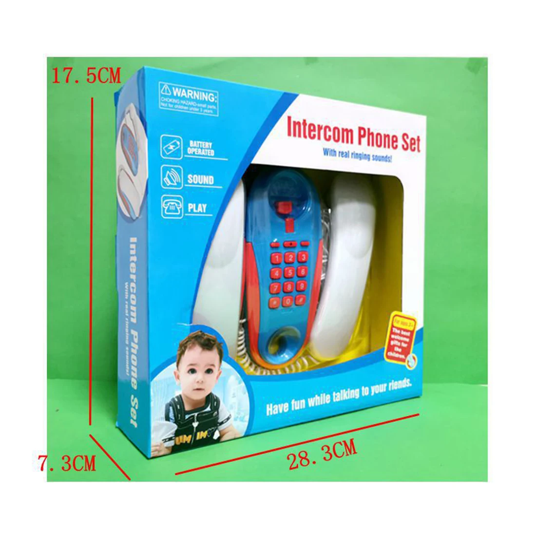 

Children Pretend Play Intercom Telephone Toy Simulation Telephone Toy With Real Ringing Sounds Kids Birthdaty Gifts - Pink White
