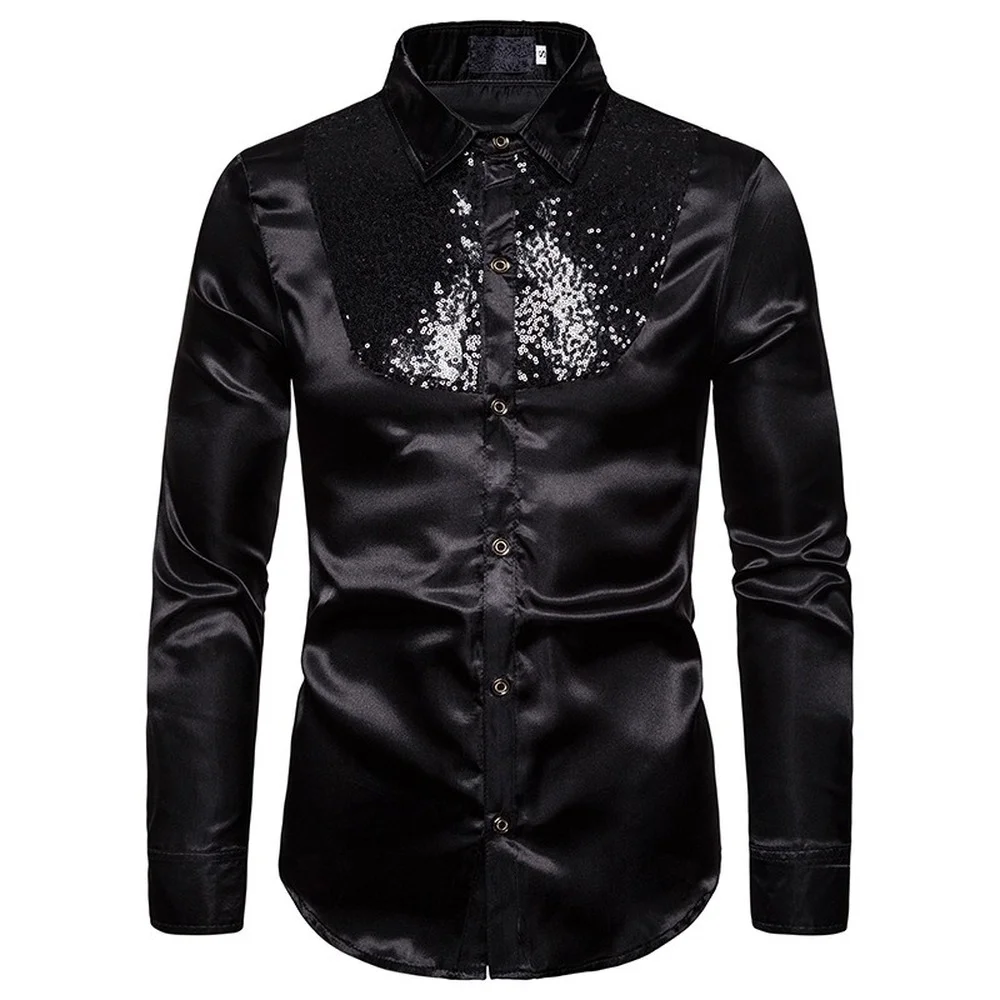 ZOGAA Sequin show nightclub men's host emcee men's lapel long sleeve