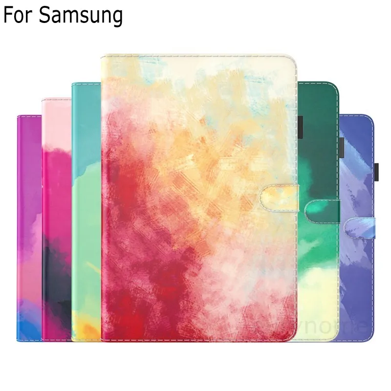 

Акварельный чехол для Samsung Galaxy Tab S7 Plus T970 T975 SM-T970 12,4 S7 + T870 T875 Подставка для планшета защитный чехол для карт
