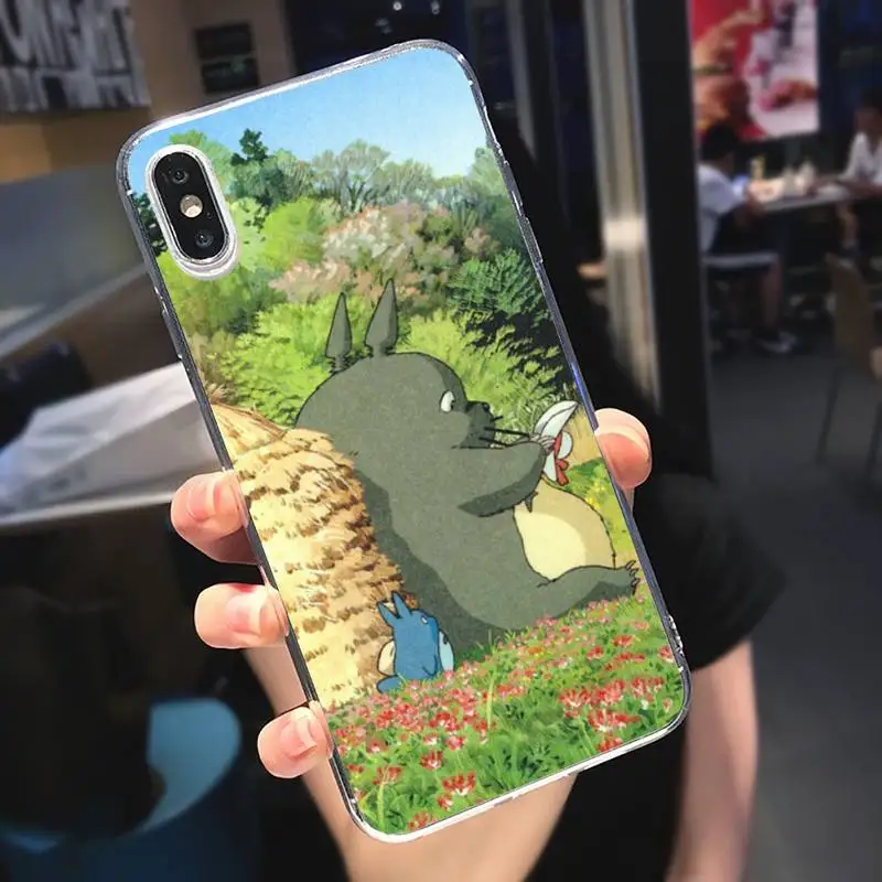 

Totoro Miyazaki Hayao anime Phone Case Transparent soft For iphone 5 5s 5c se 6 6s 7 8 11 12 plus mini x xs xr pro max
