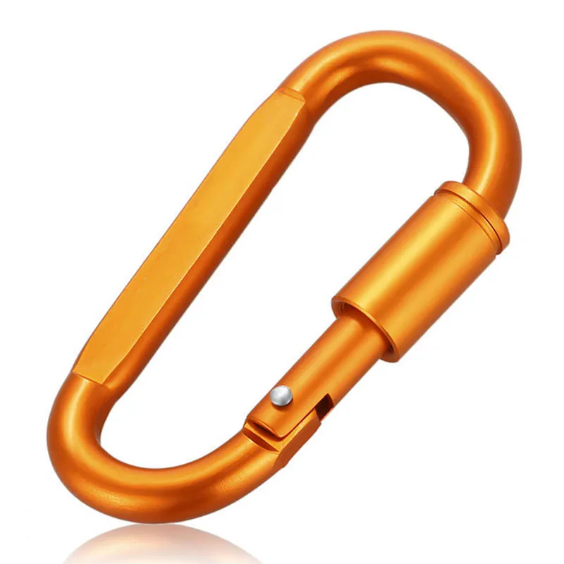Карабин для ключей прочный Алюминиевый D образный брелок с замком кемпинга