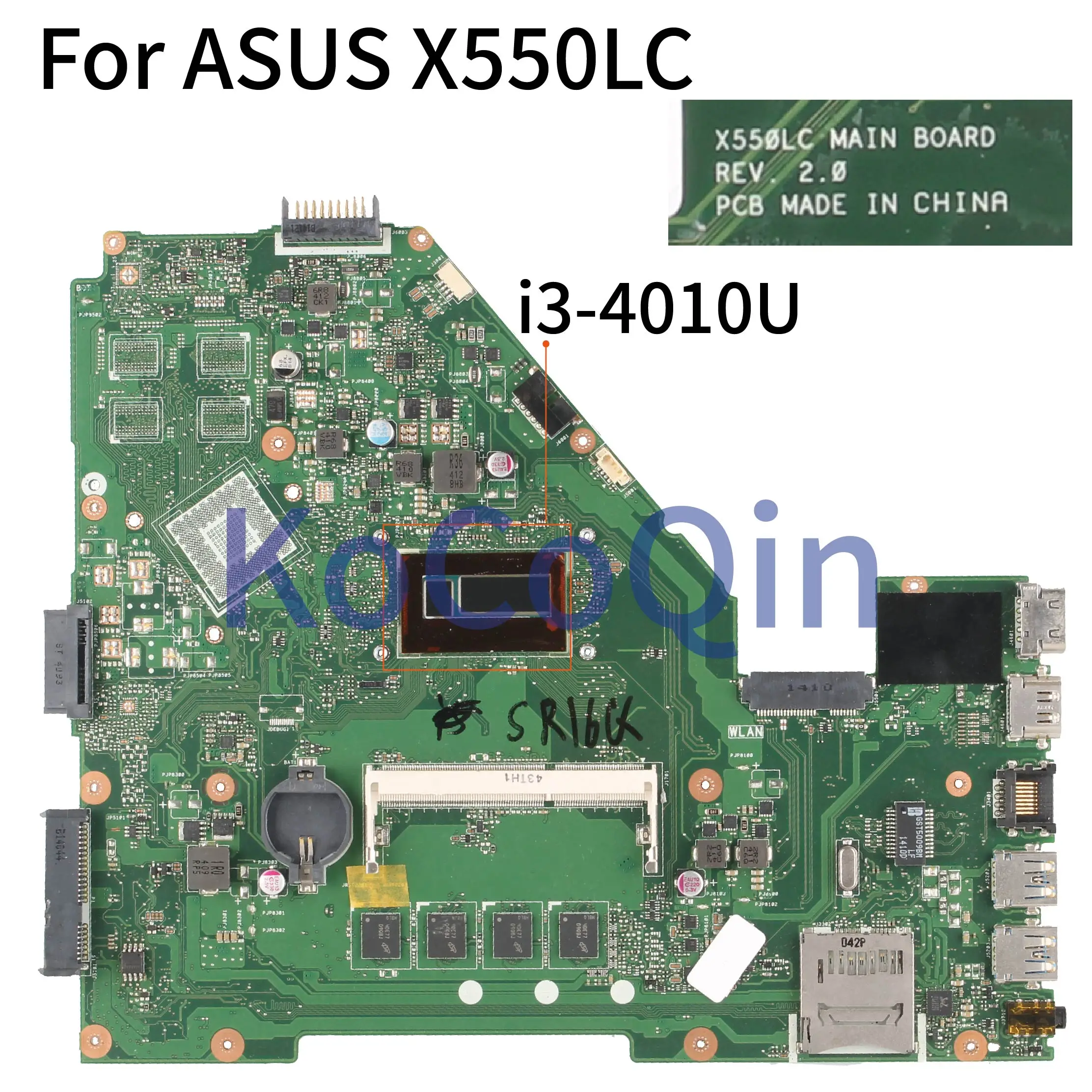 Материнская плата KoCoQin для ноутбука ASUS X550LC материнская REV: 2 0 I3 4010U SR16Q|Материнские