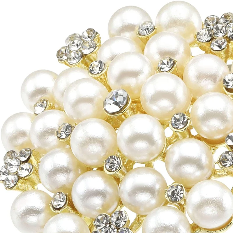 

6 Pearls Rhinestone Napkin Rings, Rhinestone Napkin Holders for Wedding Parties Dining Valentine's Day Accessories