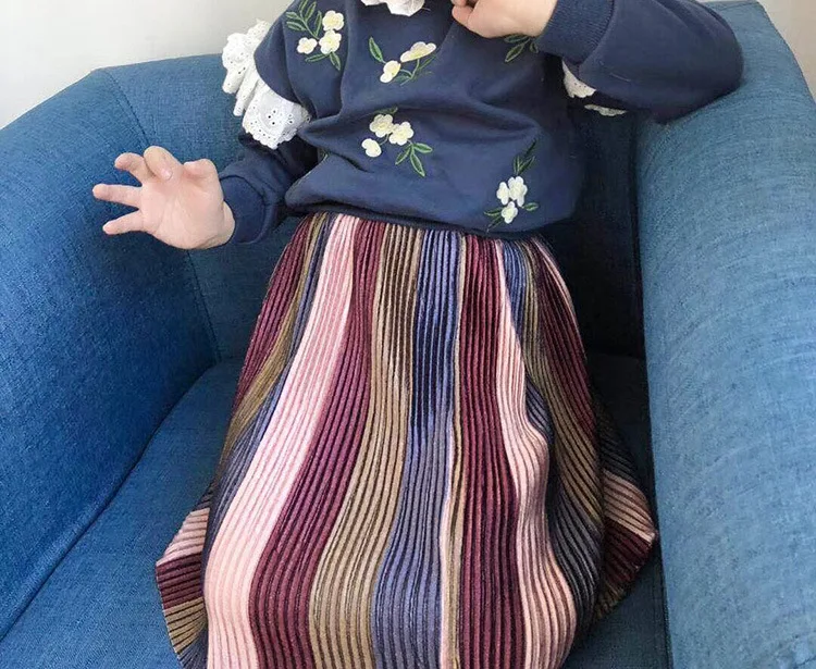 Юбка для девочек-подростков разноцветные металлические блестящие стежки