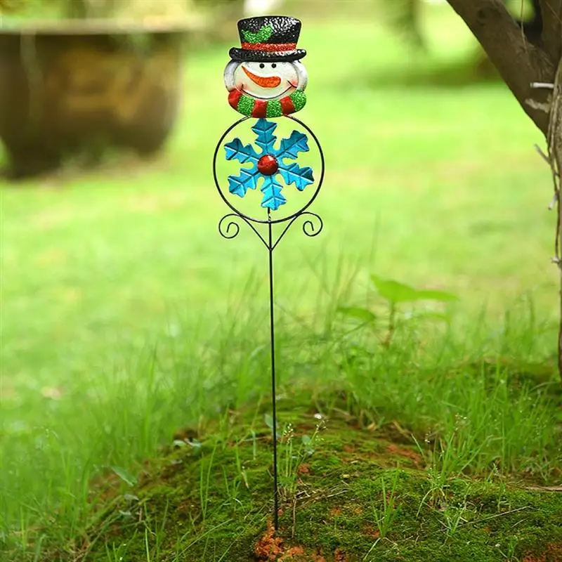 

Metal Garden Decorative Windmill Snowman Santa Penguin Elk Deer Figure Iron Windmill Christmas Decoration For Outdoor Lawn Patio