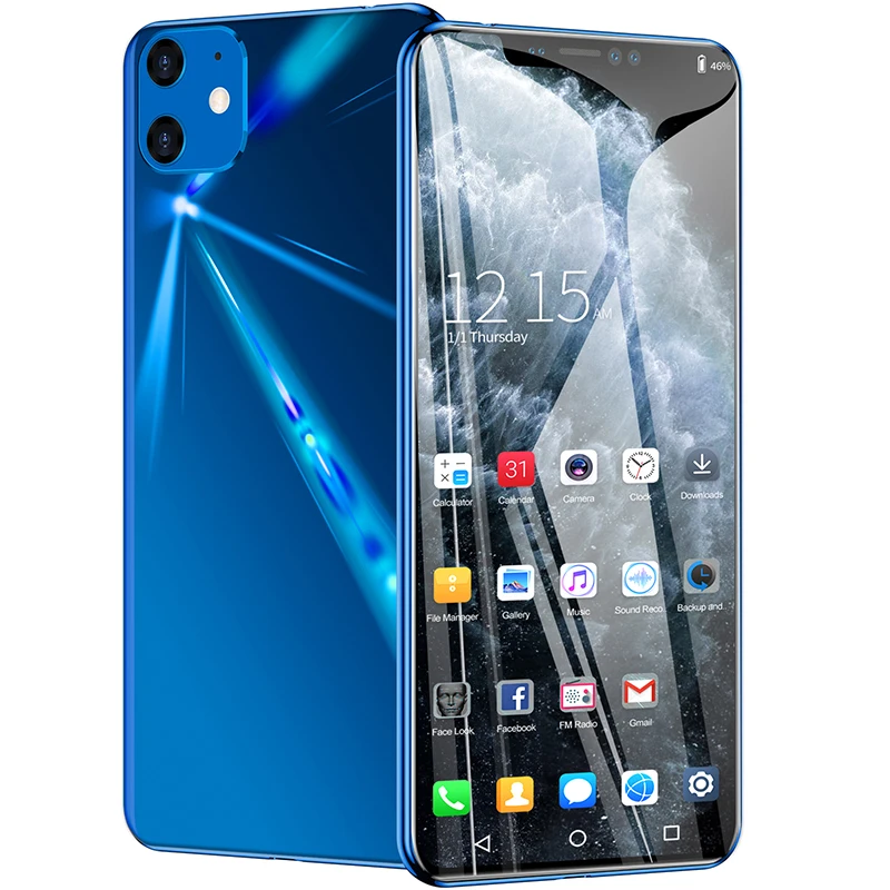 Blue Нотч экран Android 9 большой экран 6 дюймов смартфон 11Pro разблокированный мобильный сотовый смартфон Google Play магазин бесплатный подарок - Цвет: Blue