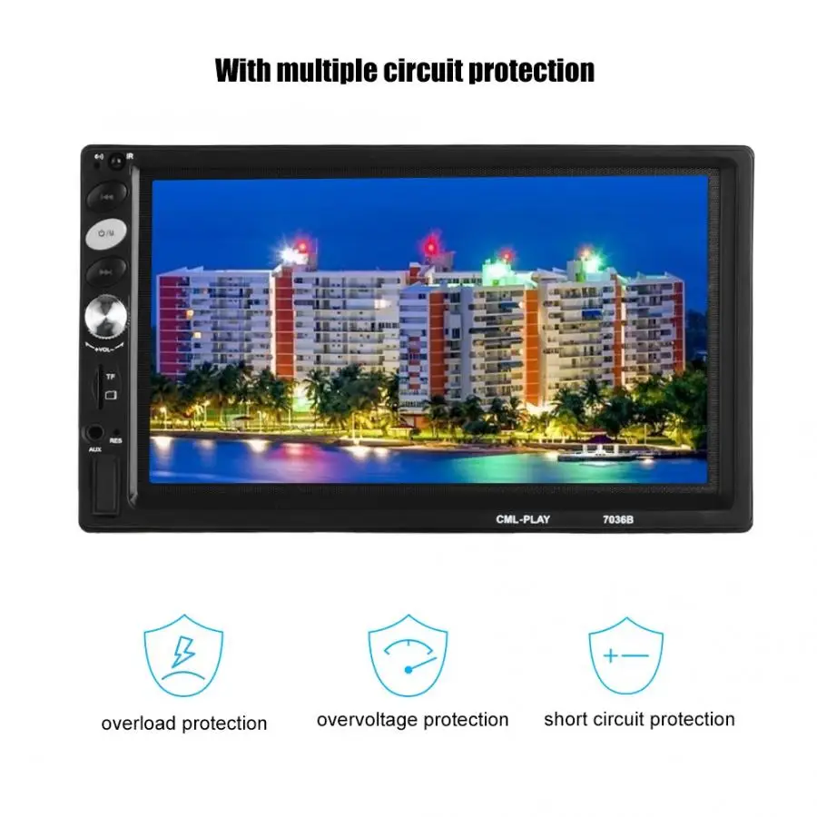 Автомобильный мультимедийный проигрыватель 7 дюймов автомобильный