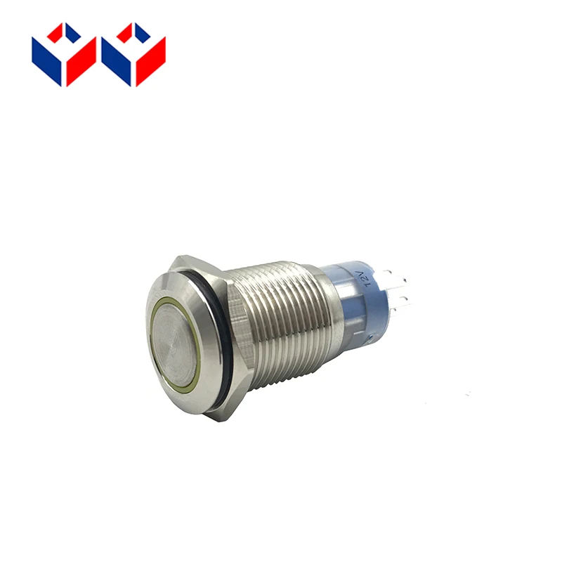 16 мм 2NO 2NC самовосстановление и самоблокирующаяся металлическая кнопка