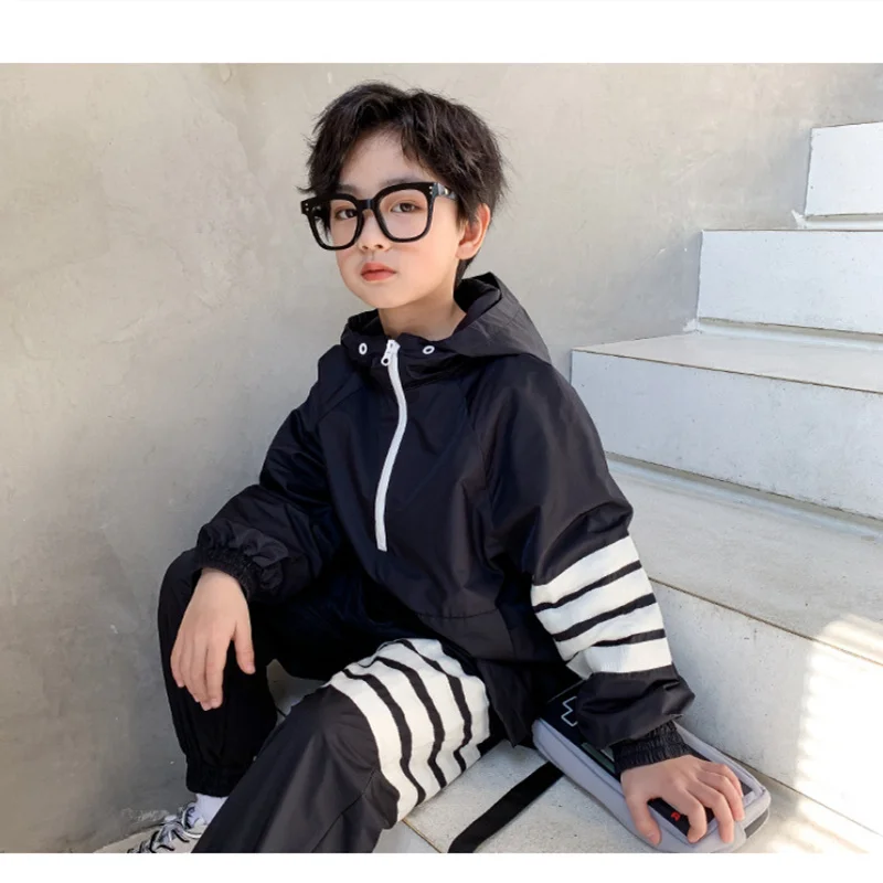 Solid Spring Autumn Children's Clothes Suit Boys Sweatshirts + Pants 2pcs/Set Kids Teenage Gift Formal Boy Clothing High Quality