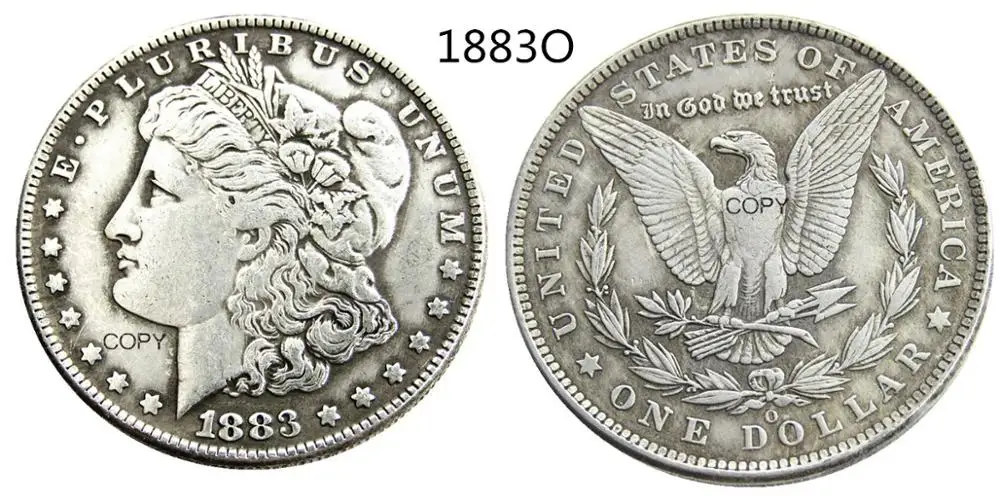 1883-O доллар Моргана Посеребренная копия монеты | Дом и сад