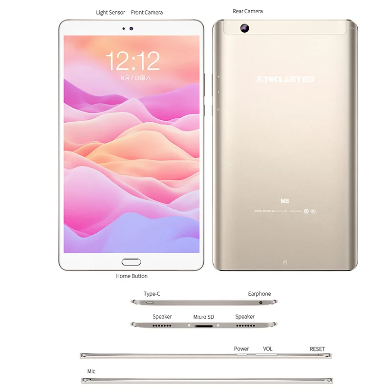 Teclast M8 8 4 дюймов 2560x1600 Allwinner A63 четырехъядерный Android планшет 4K видео планшеты 3 Гб ram