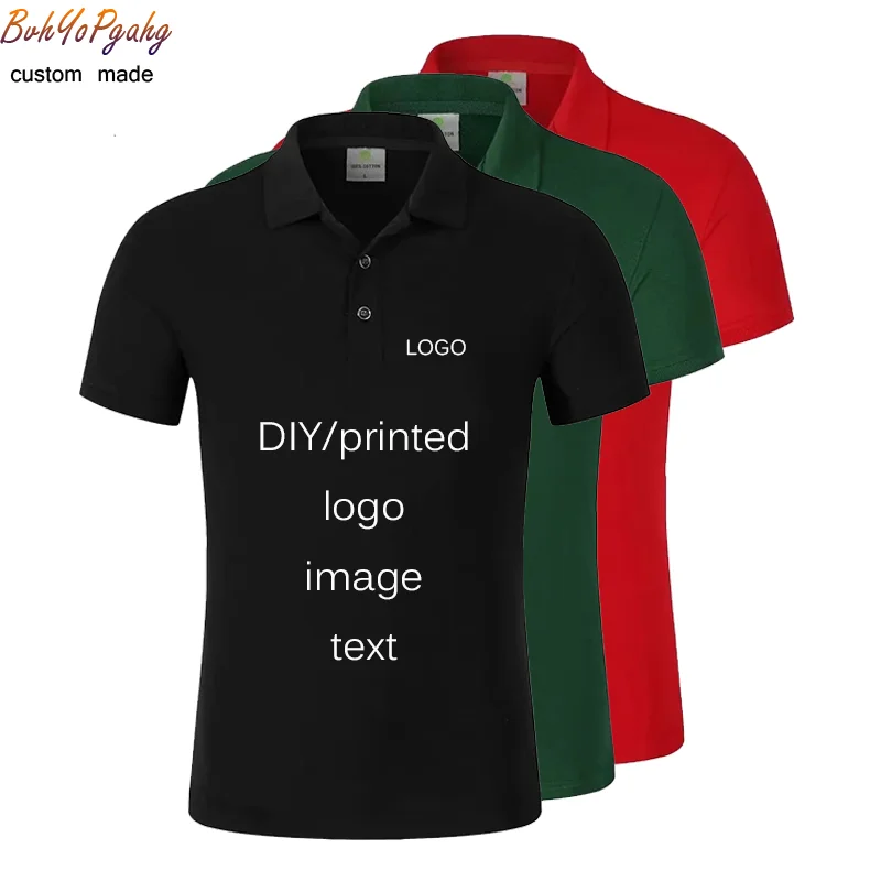 Рубашка поло с логотипом на заказ мужская и женская рубашка коротким рукавом