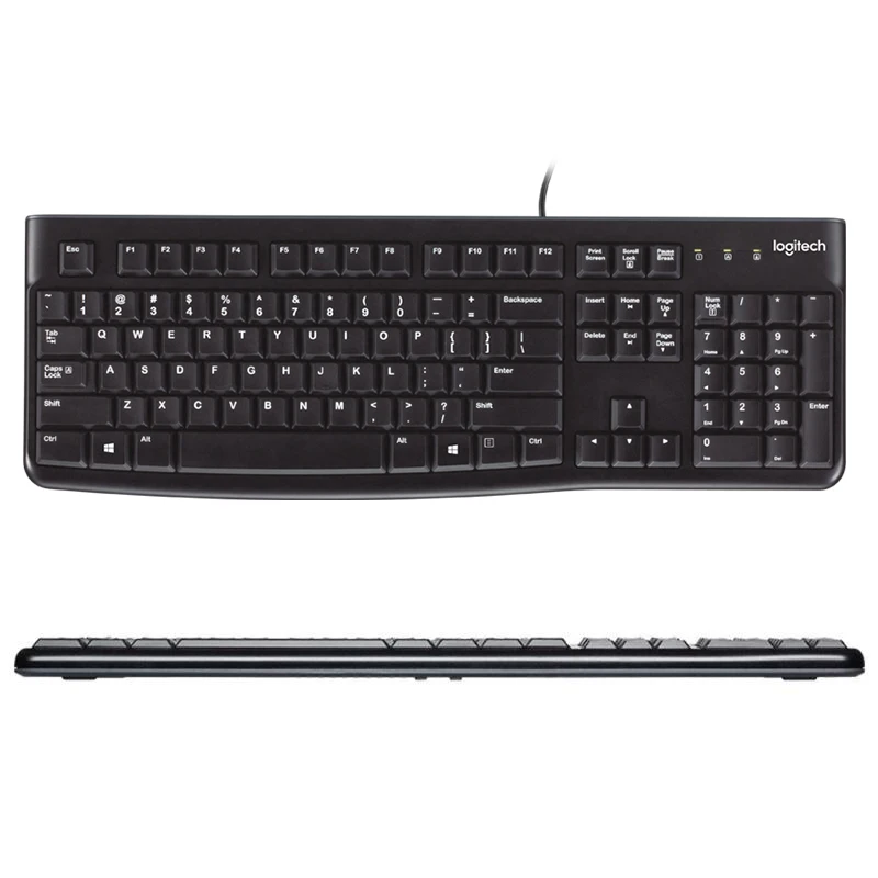 Проводная USB клавиатура Logitech K120 для настольного ПК ноутбука офиса полноразмерная