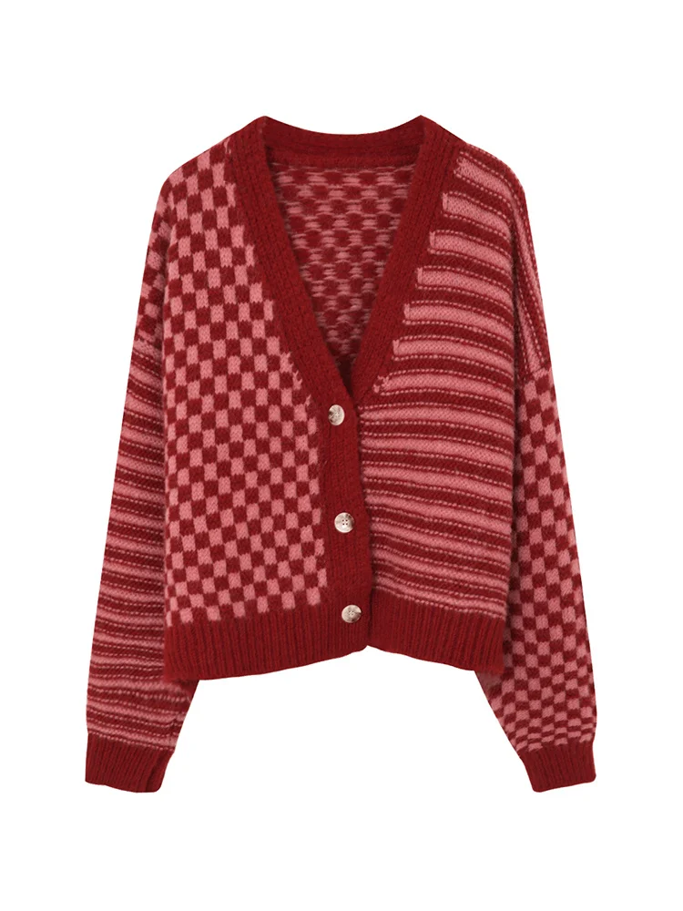 Свитер с длинным рукавом пуговицы кардиган оверсайз уличный рукав летучая мышь