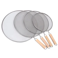 kitchen oil proofing lid filter foldable handle frying pan cover splatter screen foldable handle for rust prevention