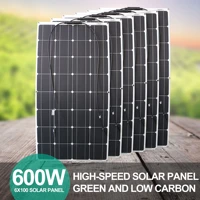 solar panel 600w 100w 200w 300w flexible monocrystalline cell rv 12v solar panel kit complete for carboatbatterycamping