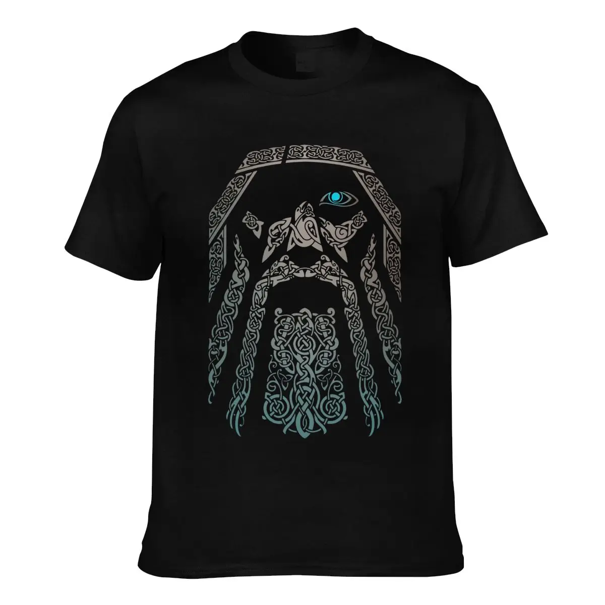 

ODIN Vikings Valhalla T Shirt Vintage Fun Cotton T-Shirt Short Sleeve Printed Tshirt Mens