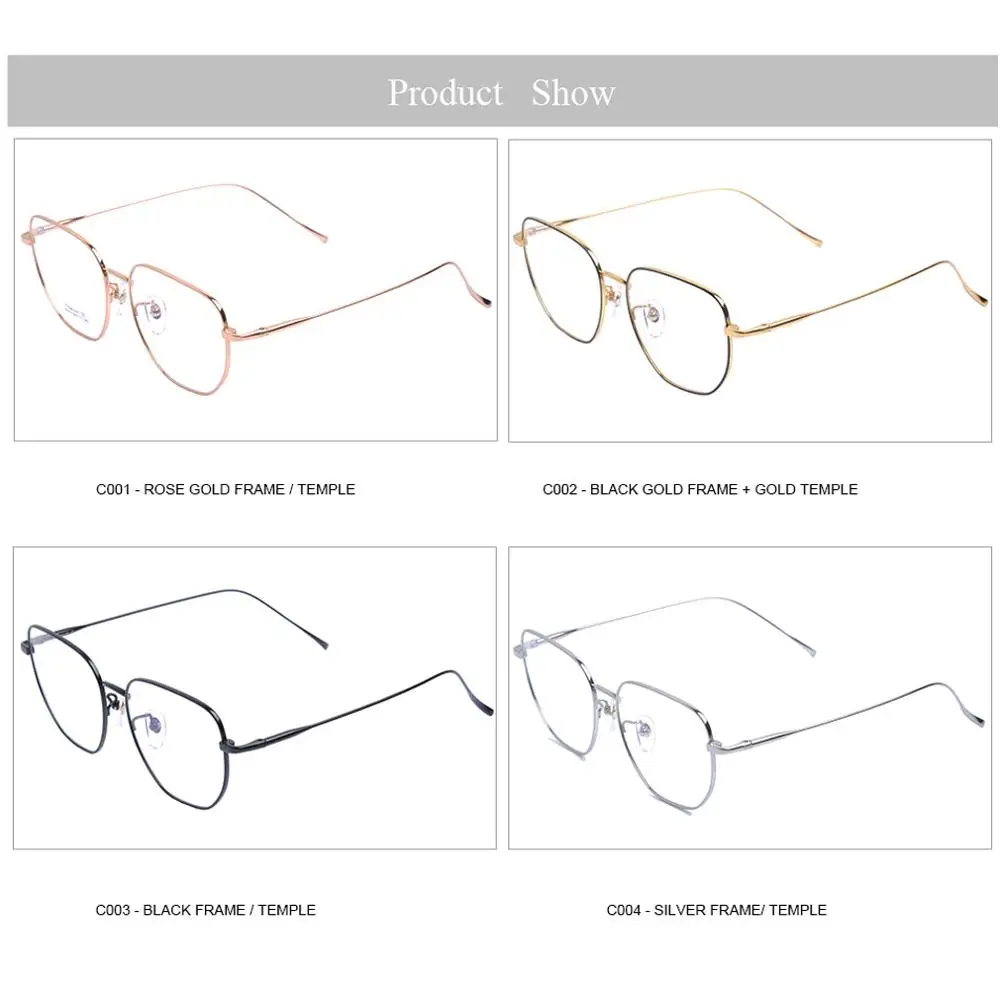 Геометрические очки из чистого титана 100% оправа для очков с полным ободком
