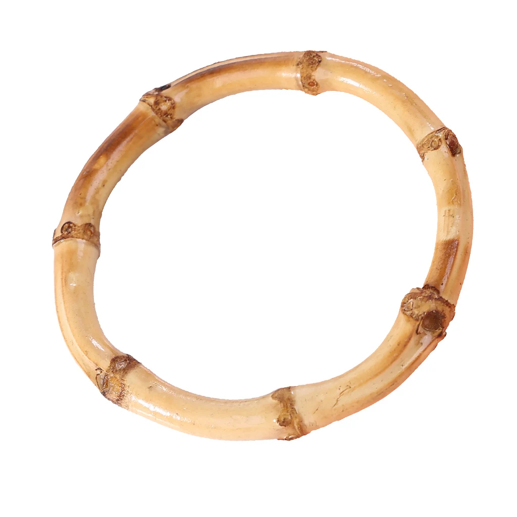 

1 Pcs Round Bamboo Bag Handle for Handcrafted Accessories Circle Handbag DIY Bamboo Handle