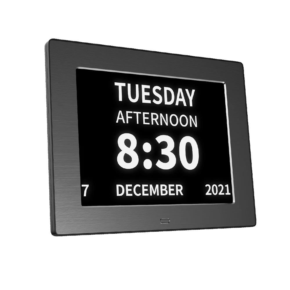 8-дюймовые цифровые часы Demantia с металлической рамкой и мультиязыковым