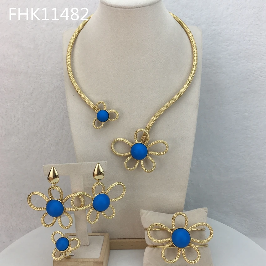 

Yuminglai уникальные большие ювелирные изделия, бразильские Золотые Ювелирные наборы для африканских женщин FHK11482